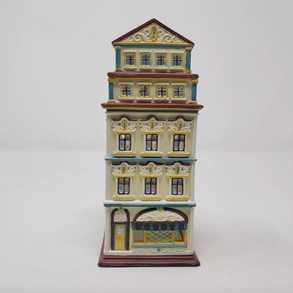 Vintage VTG Partylite Cafe Prague Tealight House Ceramic New in Box 6.25” Tall - Picture 5 of 14
